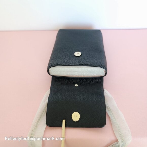KATE SPADE Bradley North/South Pebbled Leather Phone Crossbody- Black color πβ - Picture 11 of 16